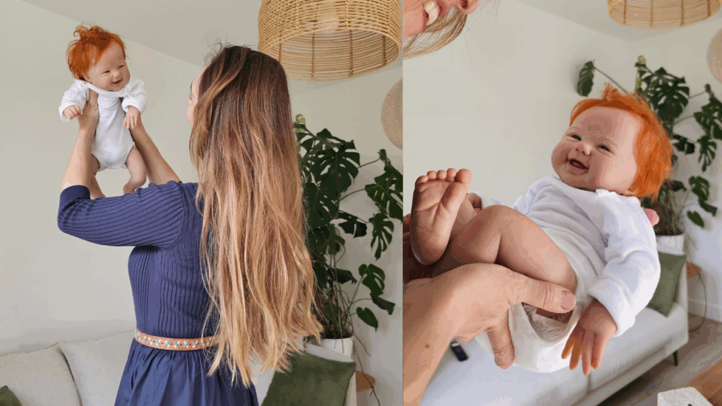 Artiste reborn qui soulève une poupée de sa création